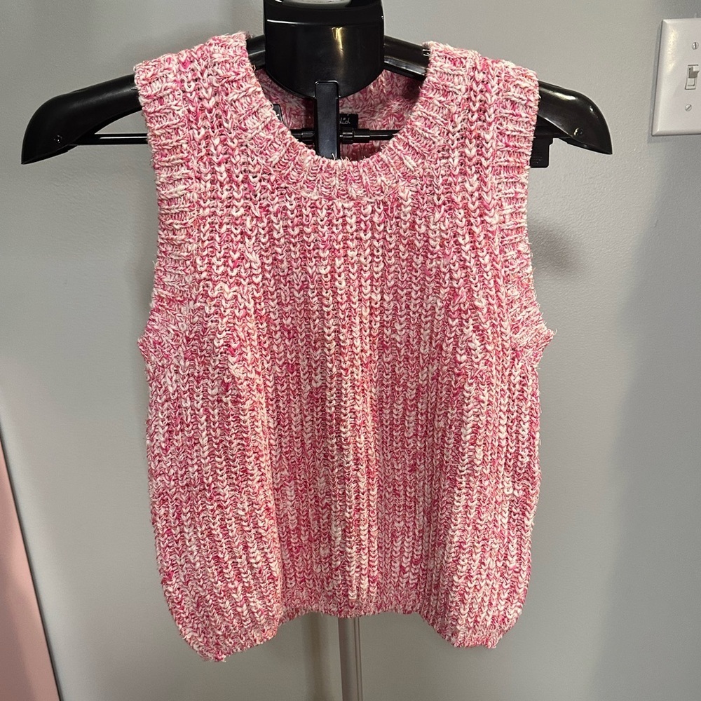 NWT Splendid White and Pink Knit Sleeveless Top